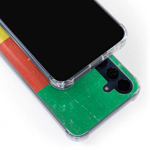 Cameroon Flag Distressed Galaxy A35 5G Clear Case